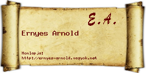 Ernyes Arnold névjegykártya